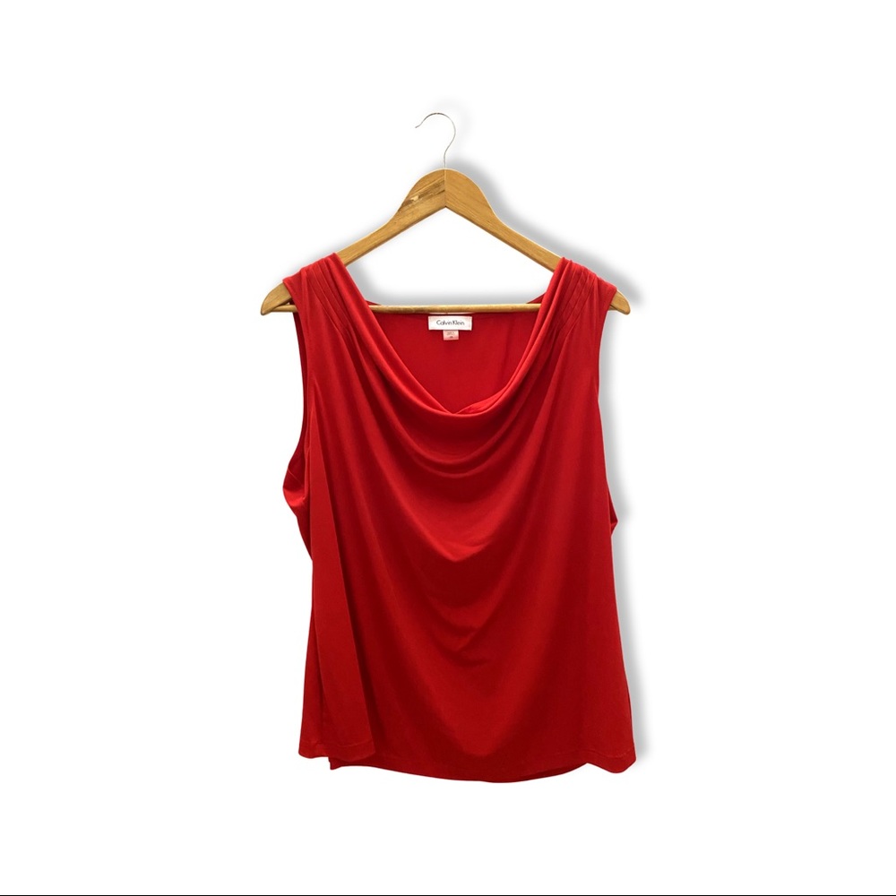 Calvin Klein Sleeveless Red Blouse